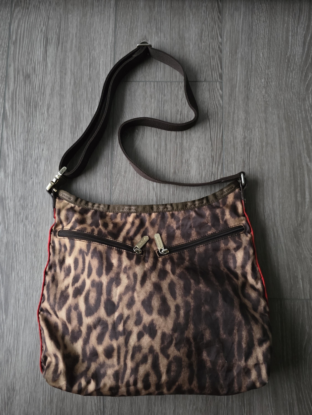 Gwen Stefani LAMB LeSportsac Hella Hobo Leopard Rasta Stripe Y2K Collab
